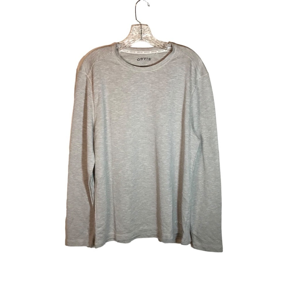 Orvis men’s long sleeve crewneck tee size L tan